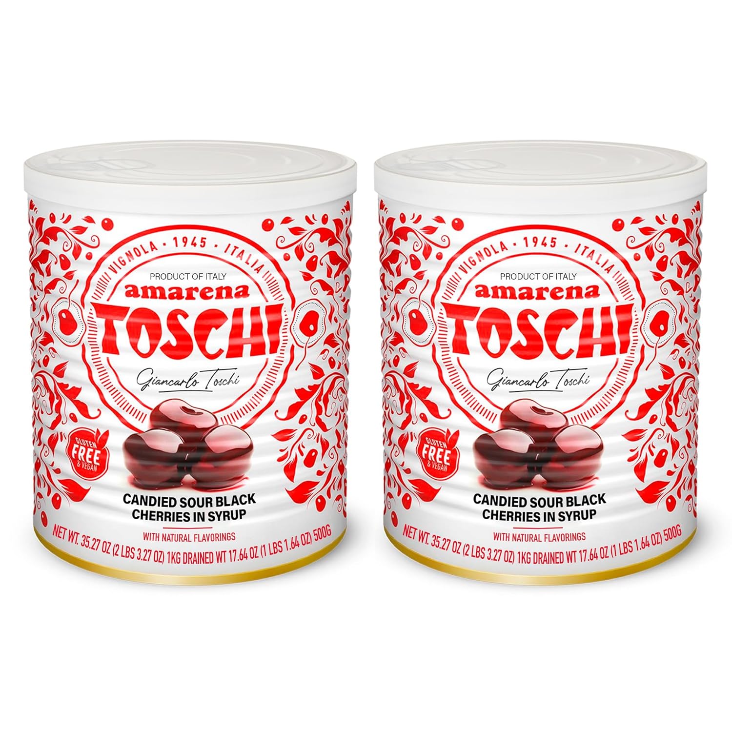Toschi Amarena Black Cherries in Syrup - Gourmet Cocktail Treat