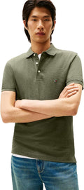 Tommy Hilfiger Mens Short Sleeve Polo Shirt Slim Fit - Breathable