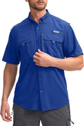 Pudolla Men's Fishing Shirt with UPF50+ Short Sleeves - Lightweight
