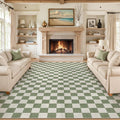 LIVEBOX 9x12 Checkered Area Rug - Machine Washable, Non-Slip