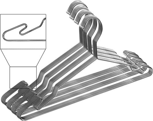 Heavy Duty Metal Hangers Set with Unique Hook Design for Coats