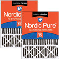 Nordic Pure 20x25x5 MERV 15 Plus Carbon Replacement Filters - 2 Pack