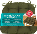 Cotton Duck Dark Sage Green Dining Chair Pad with Ties