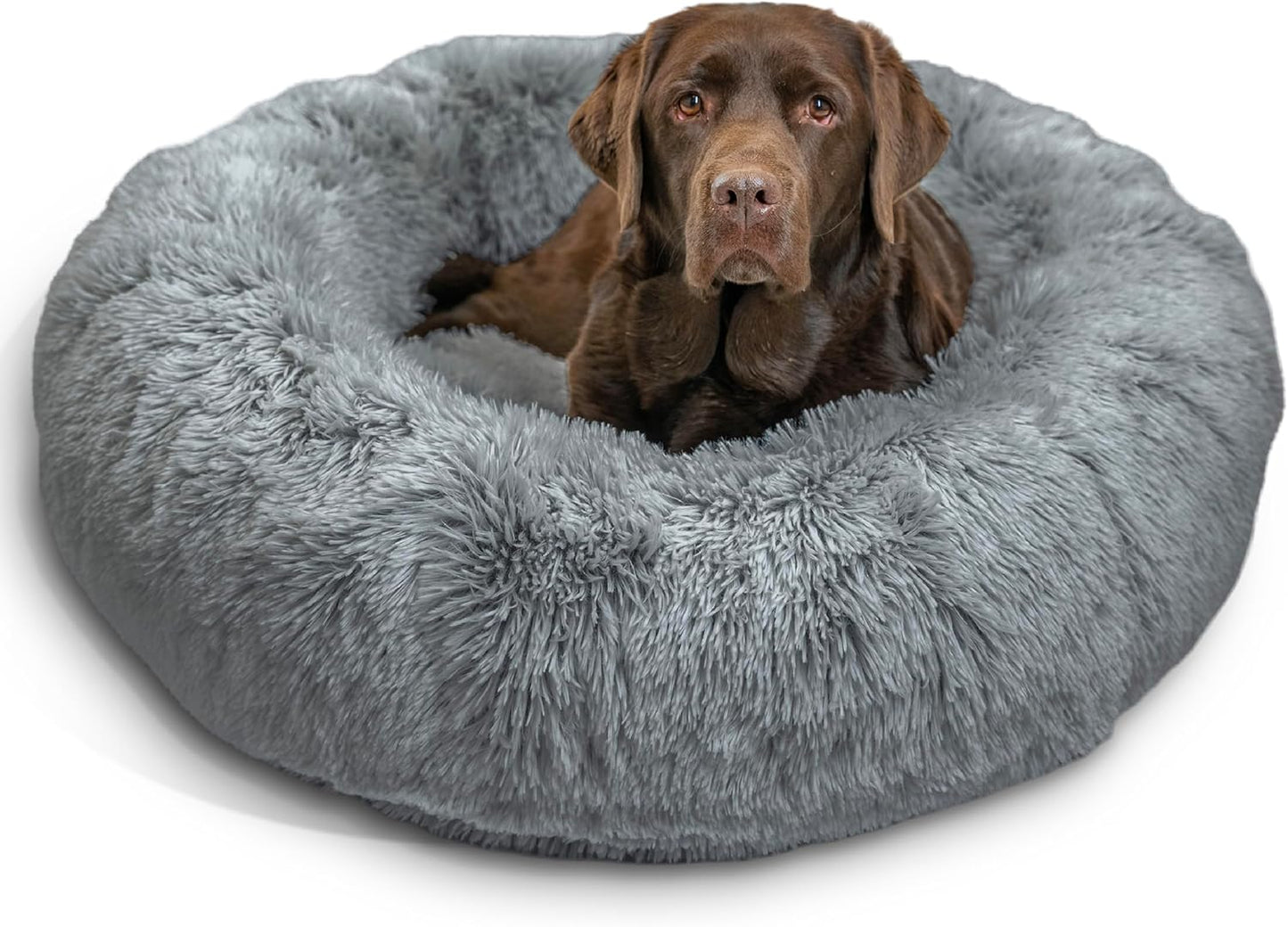 Calming Donut Dog and Cat Bed for Anxiety Relief in Pets