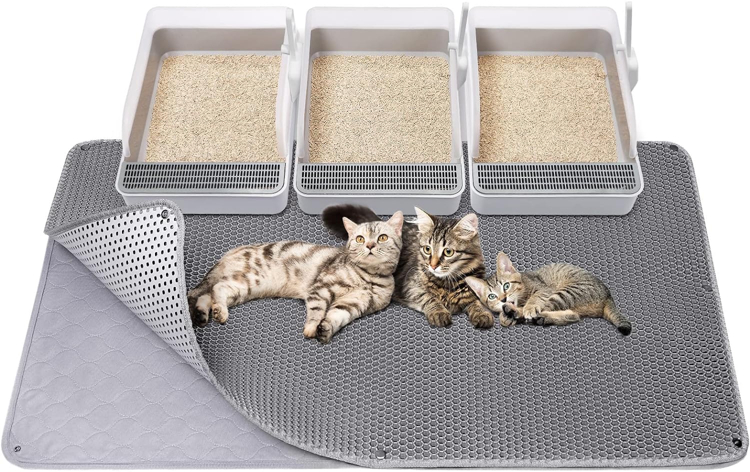 Fostanfly XL Cat Litter Mat - Double Layer Trapping Design