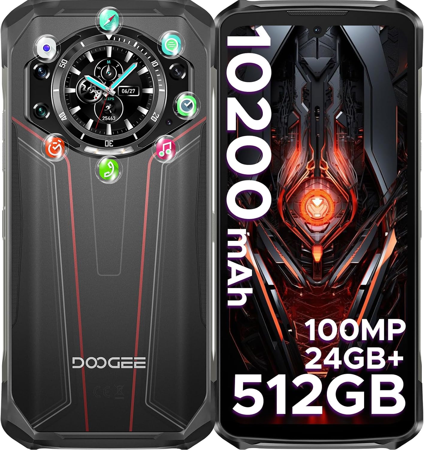 DOOGEE S119 Rugged Phone with 24GB RAM and 512GB Storage