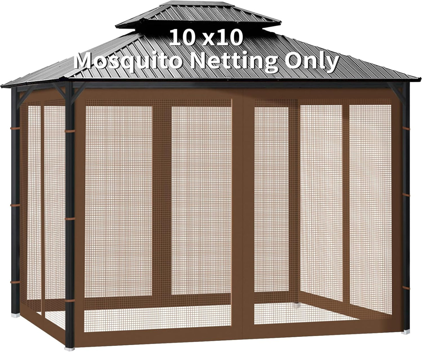 Gazebo Universal Replacement Mosquito Netting for 10ft x 10ft Canopy