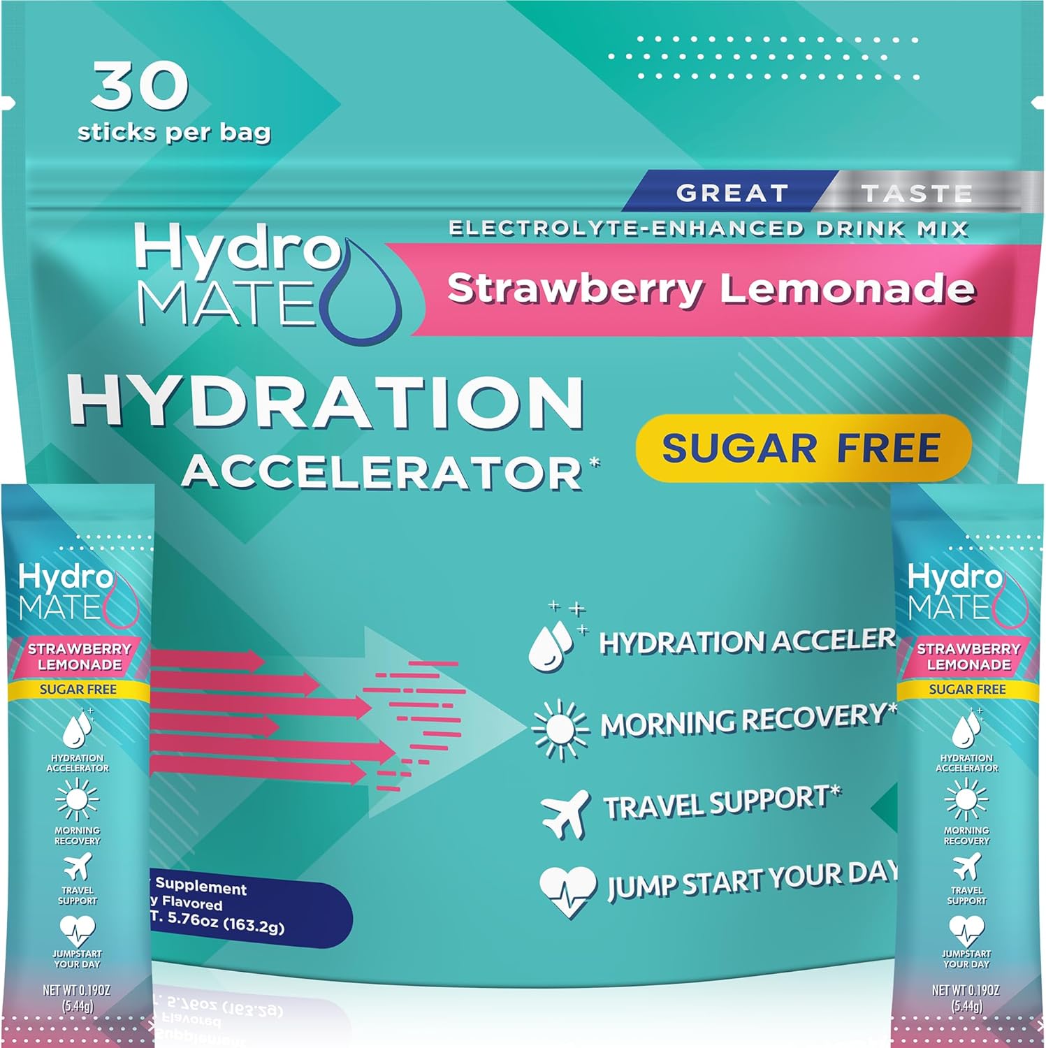 Electrolyte Powder Sugar-Free Hydration Packets for Energy