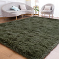 Fluffy Rug for Bedroom Living Room 6x9 Olive Green - Ultra Soft