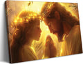 Jesus and Girl Praying Canvas Wall Art - Warm Christian Decor