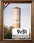 Vintage Rustic Bronze 9x31 Picture Frame - Handmade Solid Wood