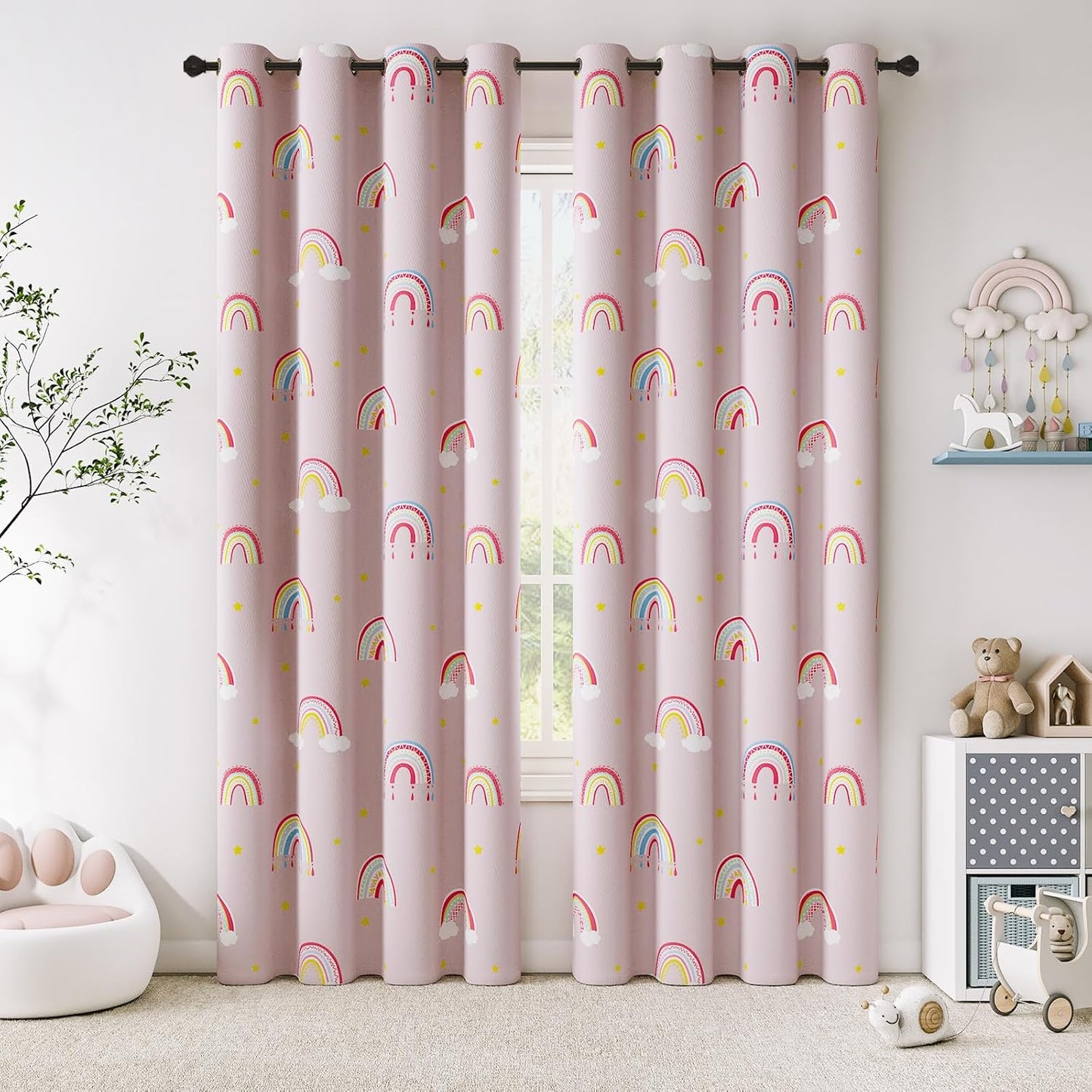 Vangao Boho Girls Blackout Curtains for Kids Room 84 Inch