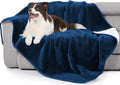 Waterproof Bed Blanket Reversible Sherpa Fleece Throw - Protects Sofa
