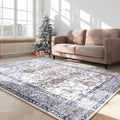 Area Rug 5x7 Washable Faux Wool Vintage Boho Carpet for Home