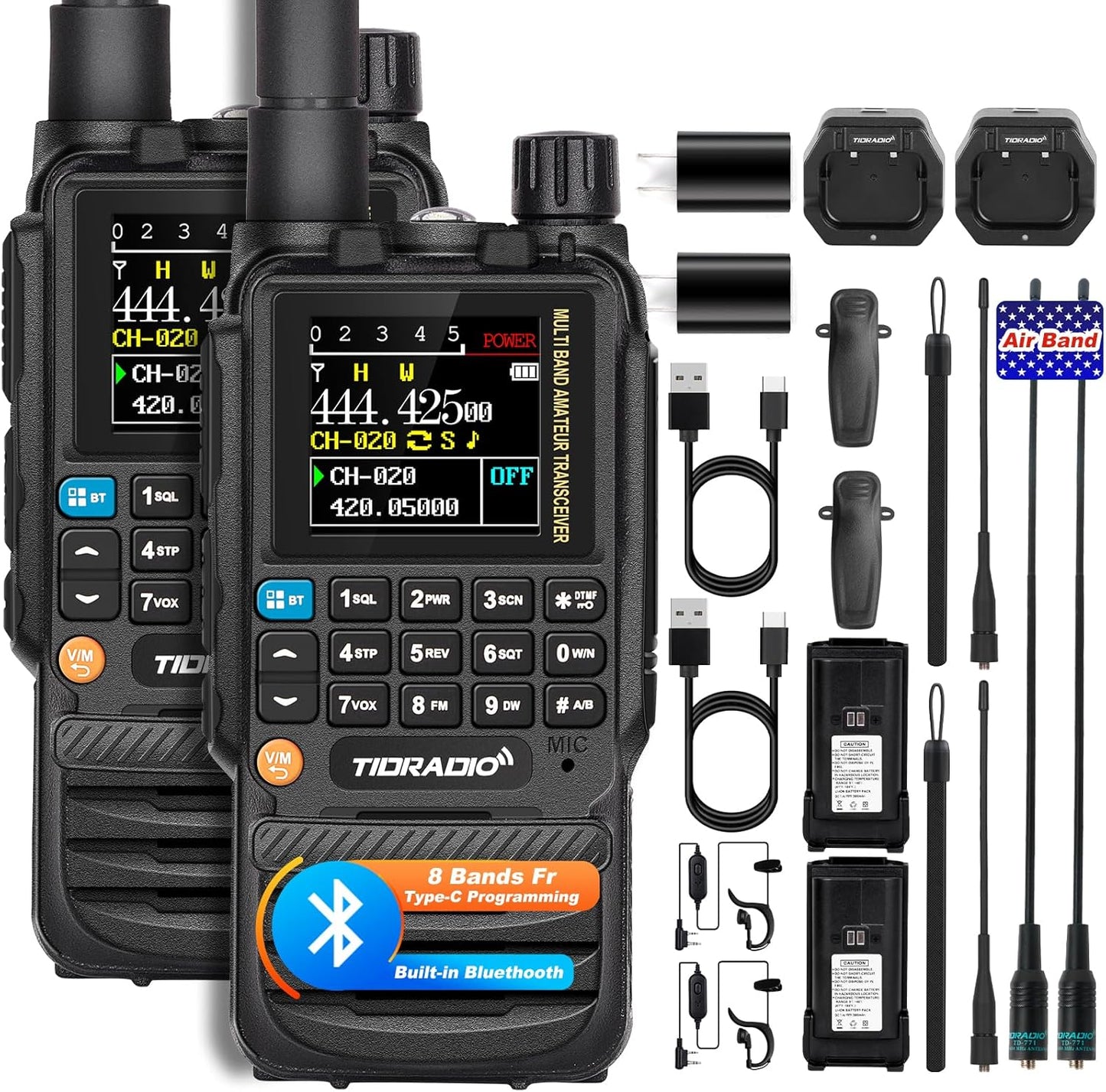 TIDRADIO TD-H3 Ham Radio Walkie Talkies with Long Range Features