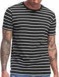 Men's Crewneck Striped T-Shirt by VEIISAR - Soft Cotton Stretch