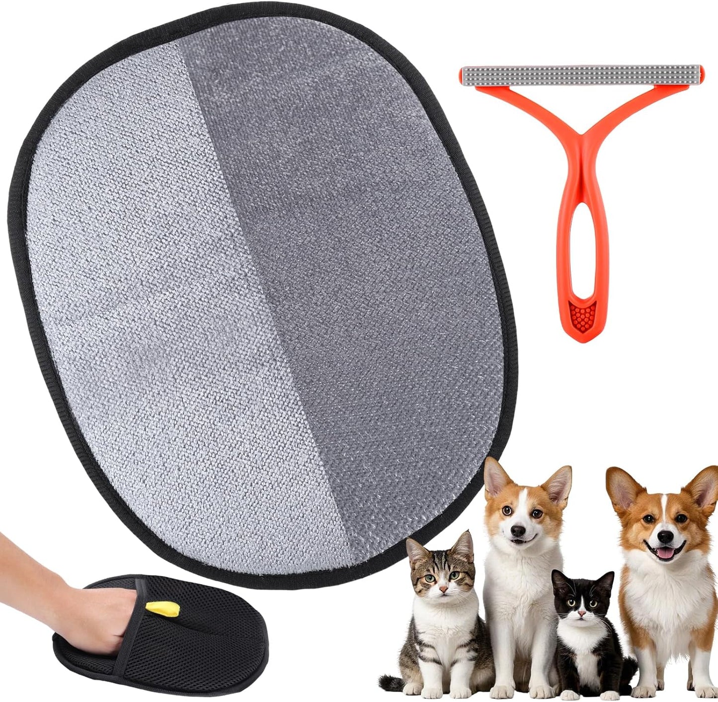 Palksky Double-Sided Pet Hair Gloves 2Pack