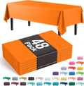 Orange Tablecloths for Rectangle Tables 48 Pack - Durable Disposable