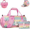 Customizable Girls Travel Duffel Bag with Shoe Storage Compartment