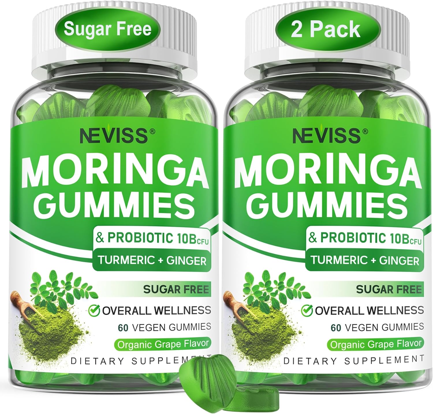 Organic Moringa Gummies for Health with Probiotics and Turmeric