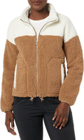 Women's Fleece Zip-Up Sherpa Jacket with Stand Neck - Cozy Everyday
