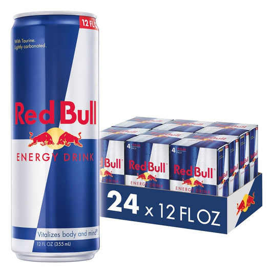 Red Bull Energy Drink with Caffeine and B Vitamins for Boost