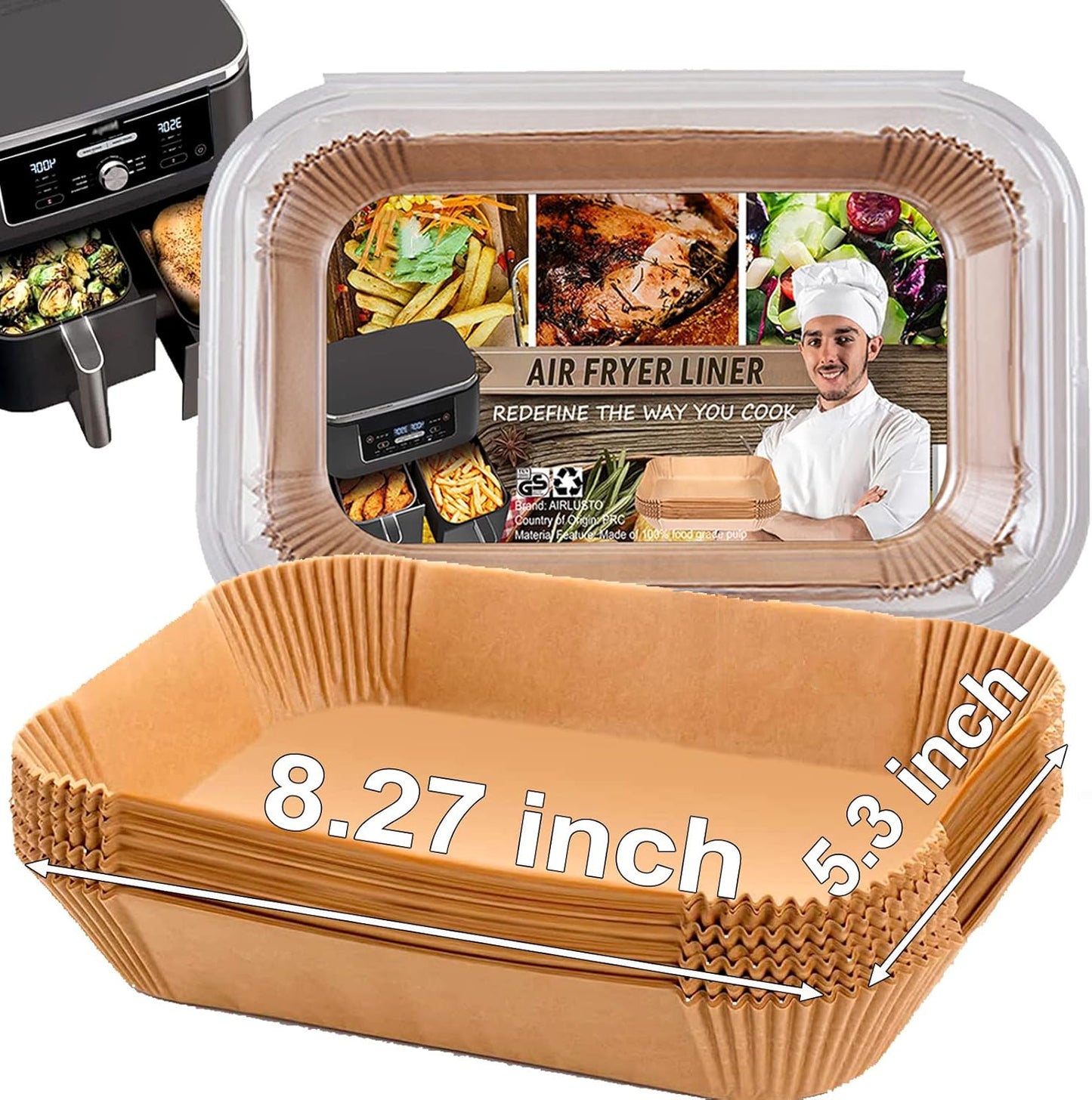 125Pcs Air Fryer Liners for Ninja Foodi & Bella: Easy Cleanup!