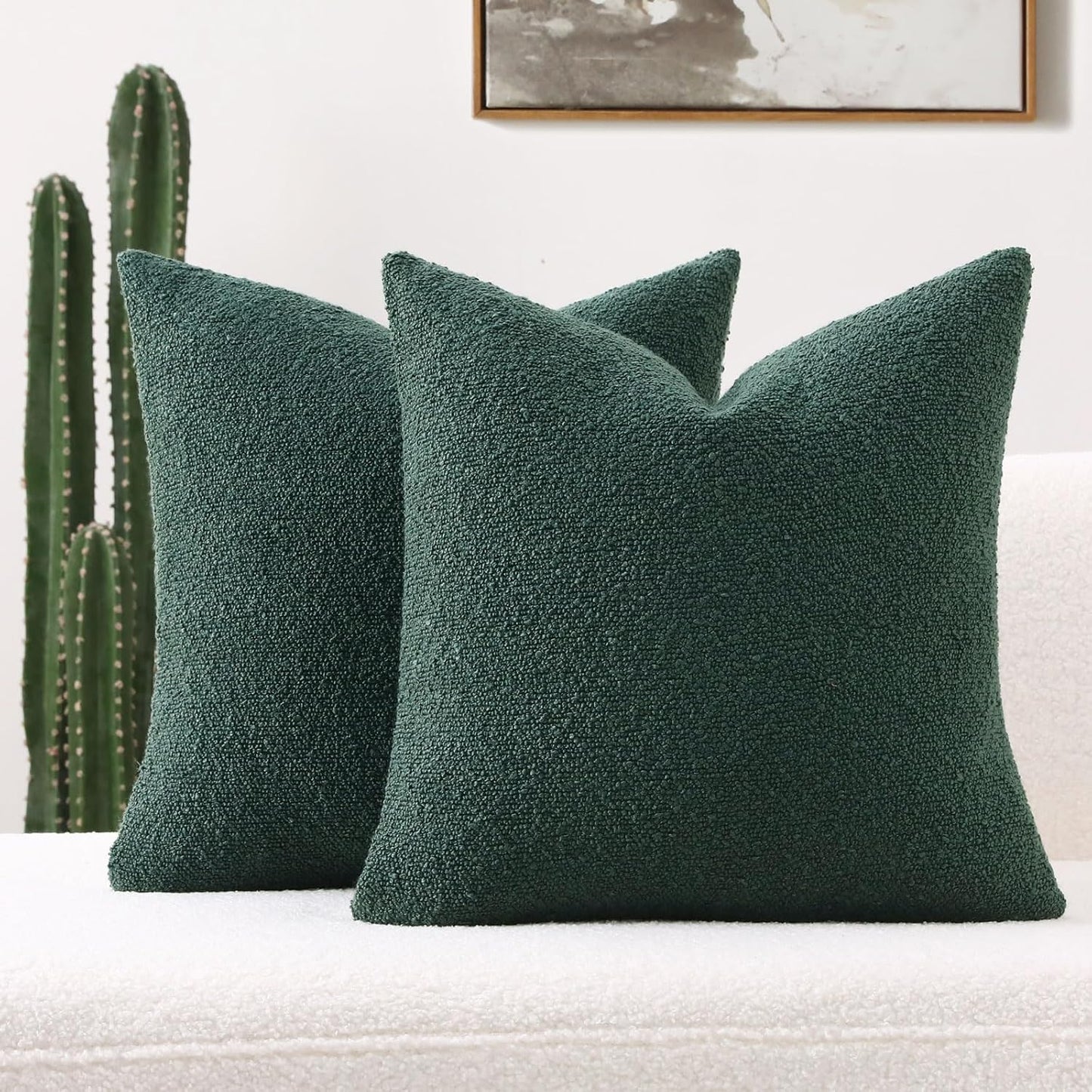 Dark Green Decorative Throw Pillow Covers for Cozy Home Decor
