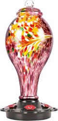 Hand Blown Glass Hummingbird Feeder 36 fl.oz - Leak Proof Vintage