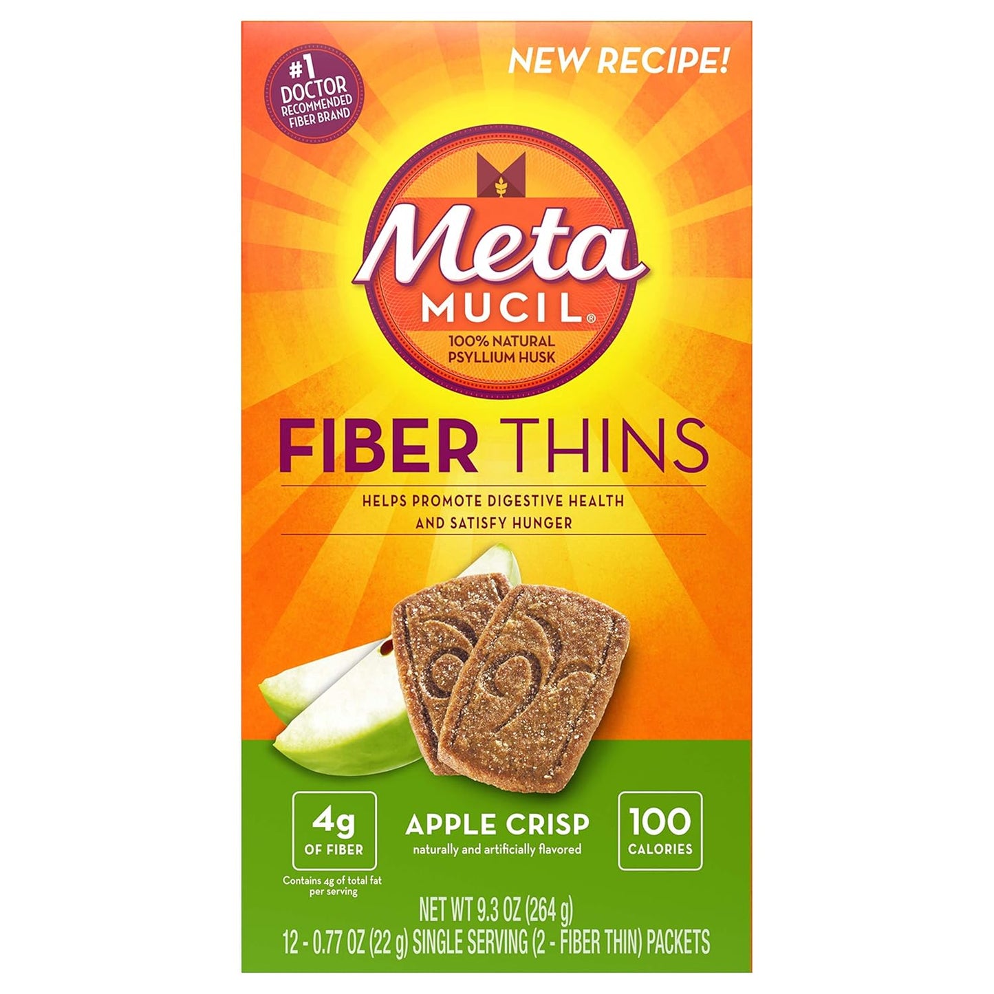 Metamucil Meta Multi-grain Fiber Wafers - Apple Crisp Flavor