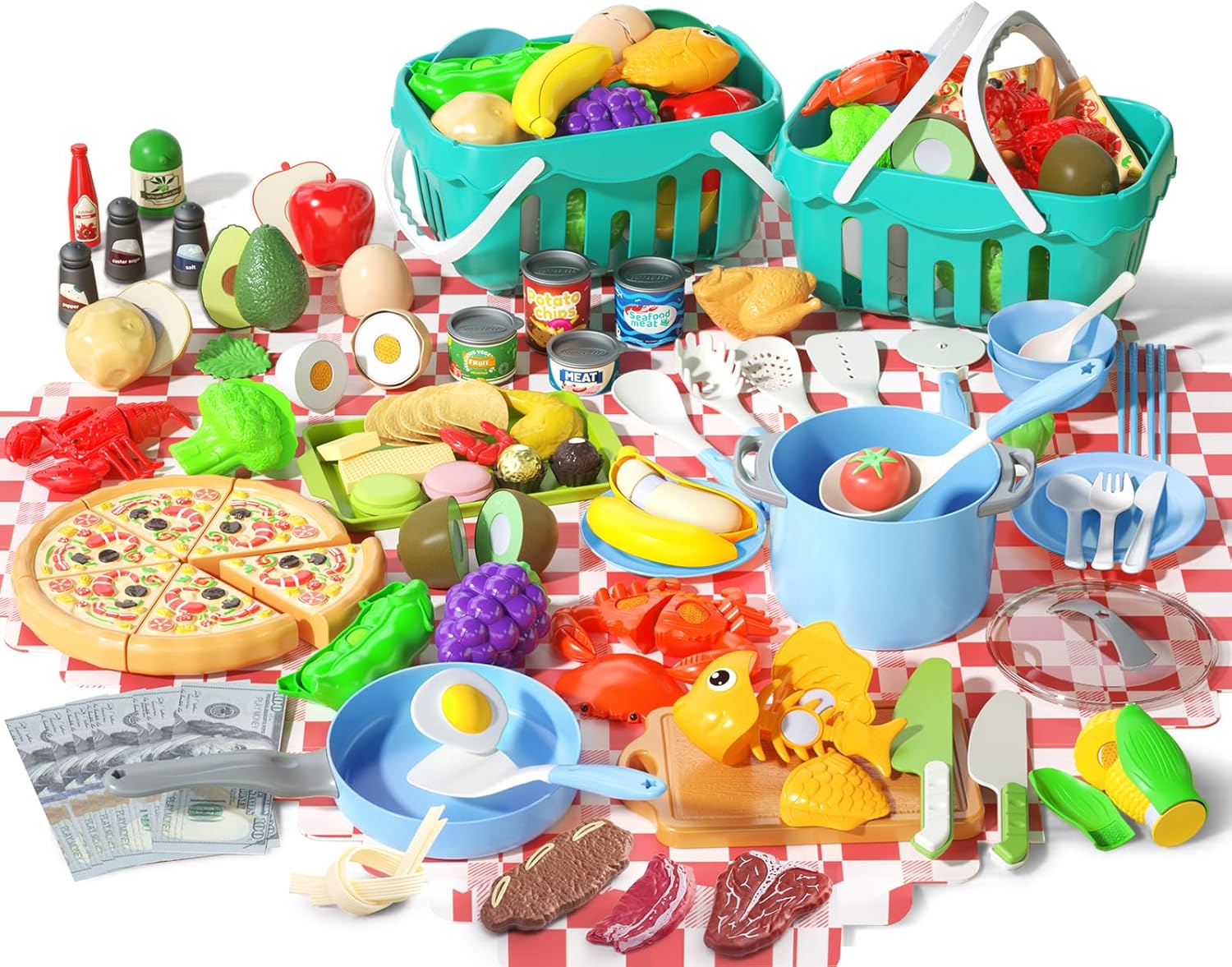 150Pcs Kitchen Playset for Toddlers by JOKERKING - Fun Cooking