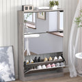 Shoe Cabinet with 3-Flip Mirror Drawers - Slim Entryway Shoe Organizer