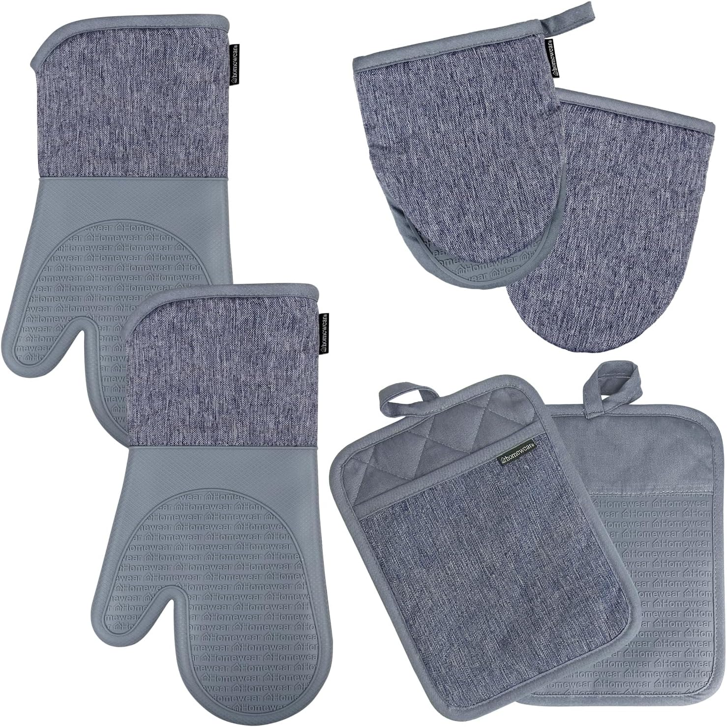 6-Piece Silicone Kitchen Mitt Set, Heat Resistant