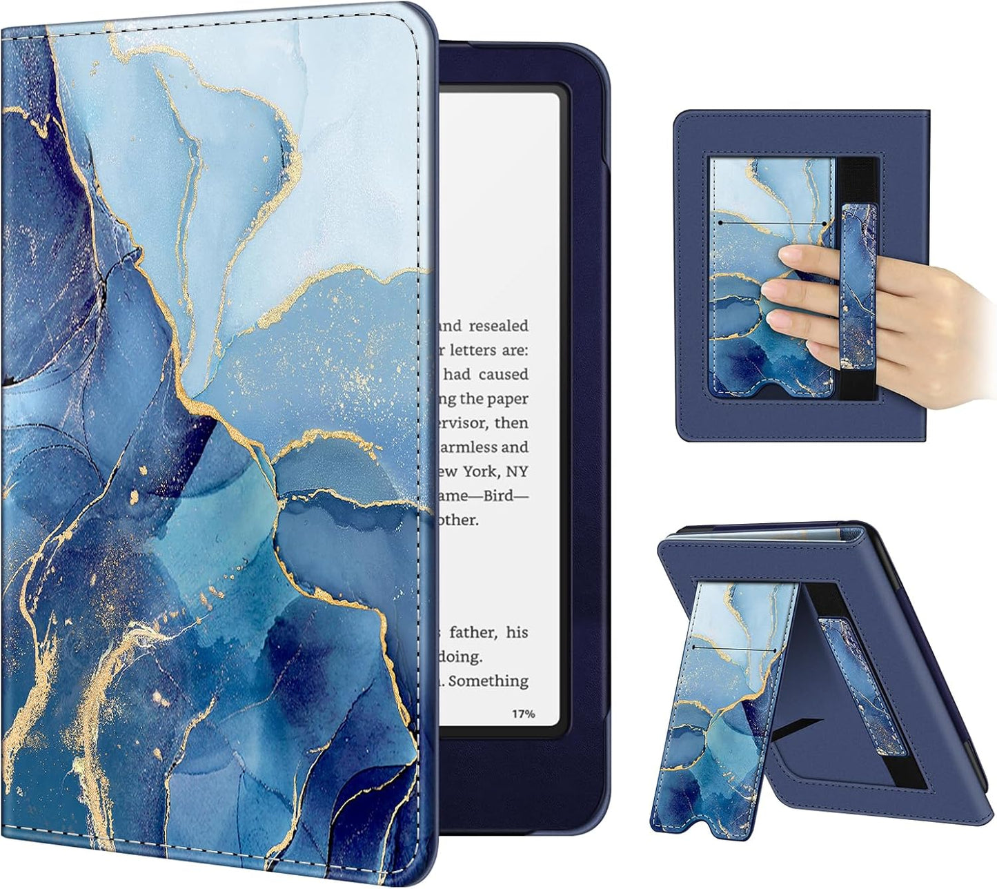 Fintie Case for 7in Kindle Paperwhite 2024 - Ocean Marble Design