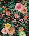 Blooming Floral Peel and Stick Wallpaper Pink Impressionist Floral