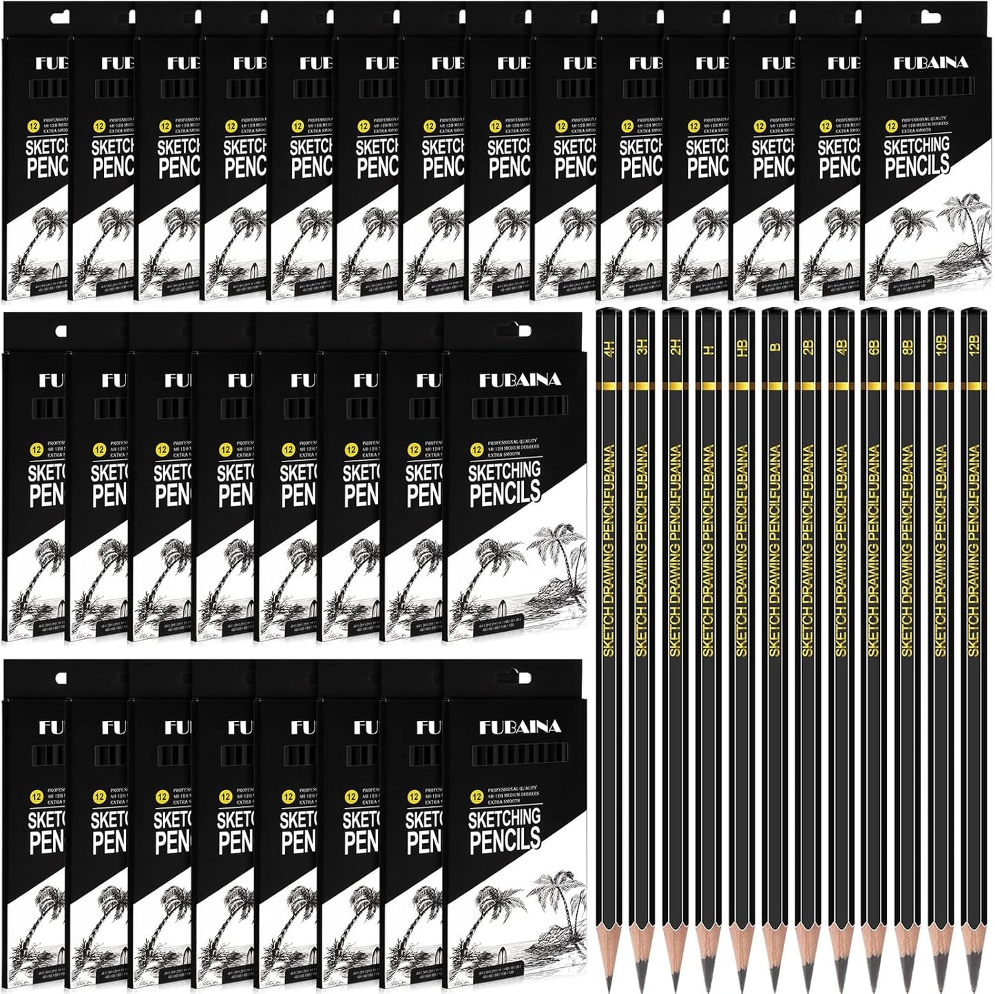 360 Pcs Professional Drawing Sketching Pencil Set for Artists