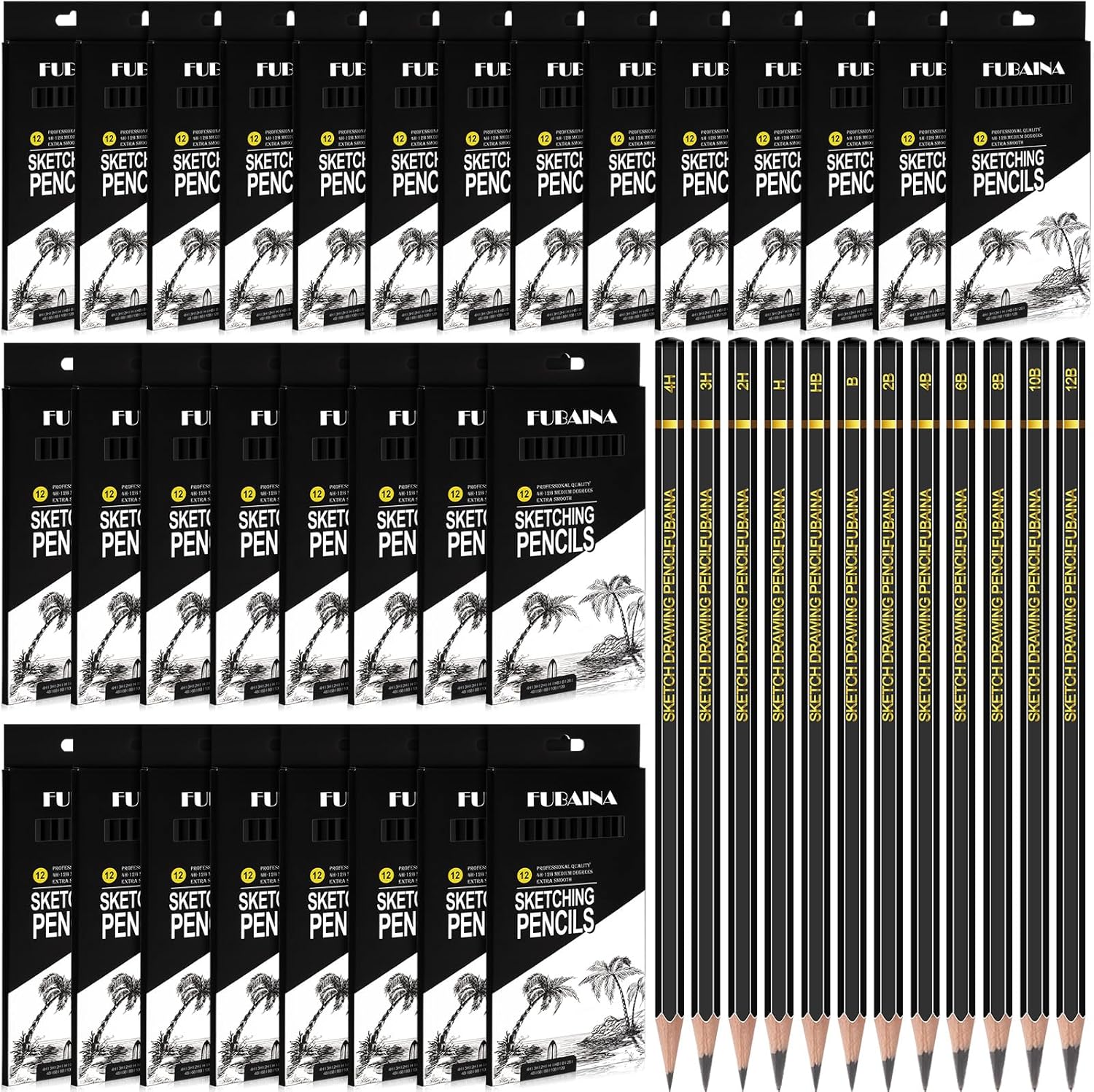 360 Pcs Professional Drawing Sketching Pencil Set for Artists