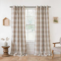 DriftAway Buffalo Plaid Check Curtains 52 in x 84 in Taupe - Lined