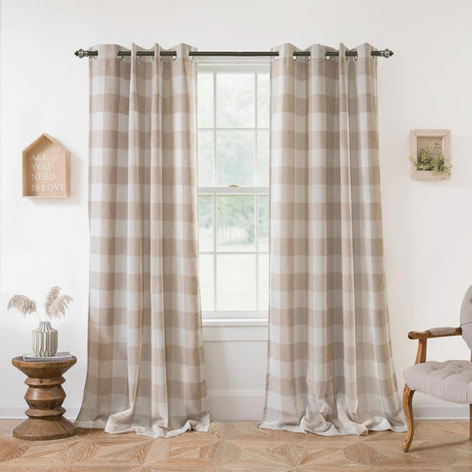 DriftAway Buffalo Plaid Check Curtains for Stylish Home Decor
