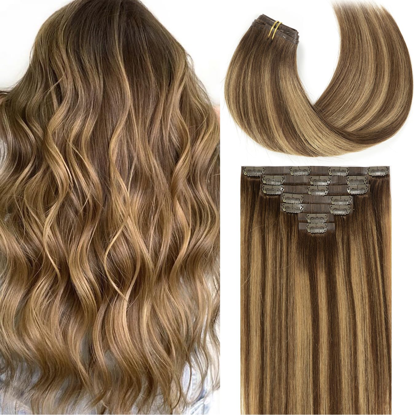 Seamless Clip in Remy Hair Extensions for Natural Volume
