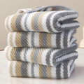 Beige Striped Hand Towels Set of 4 - Quick Dry Luxury Cotton