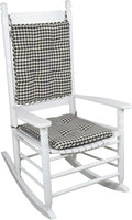Klear Vu Porch Rocking Chair Cushion Set - Comfortable Gingham Black