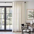 Beige Linen Blend Curtain 84 in Length Panel - Light Filtering Ecru