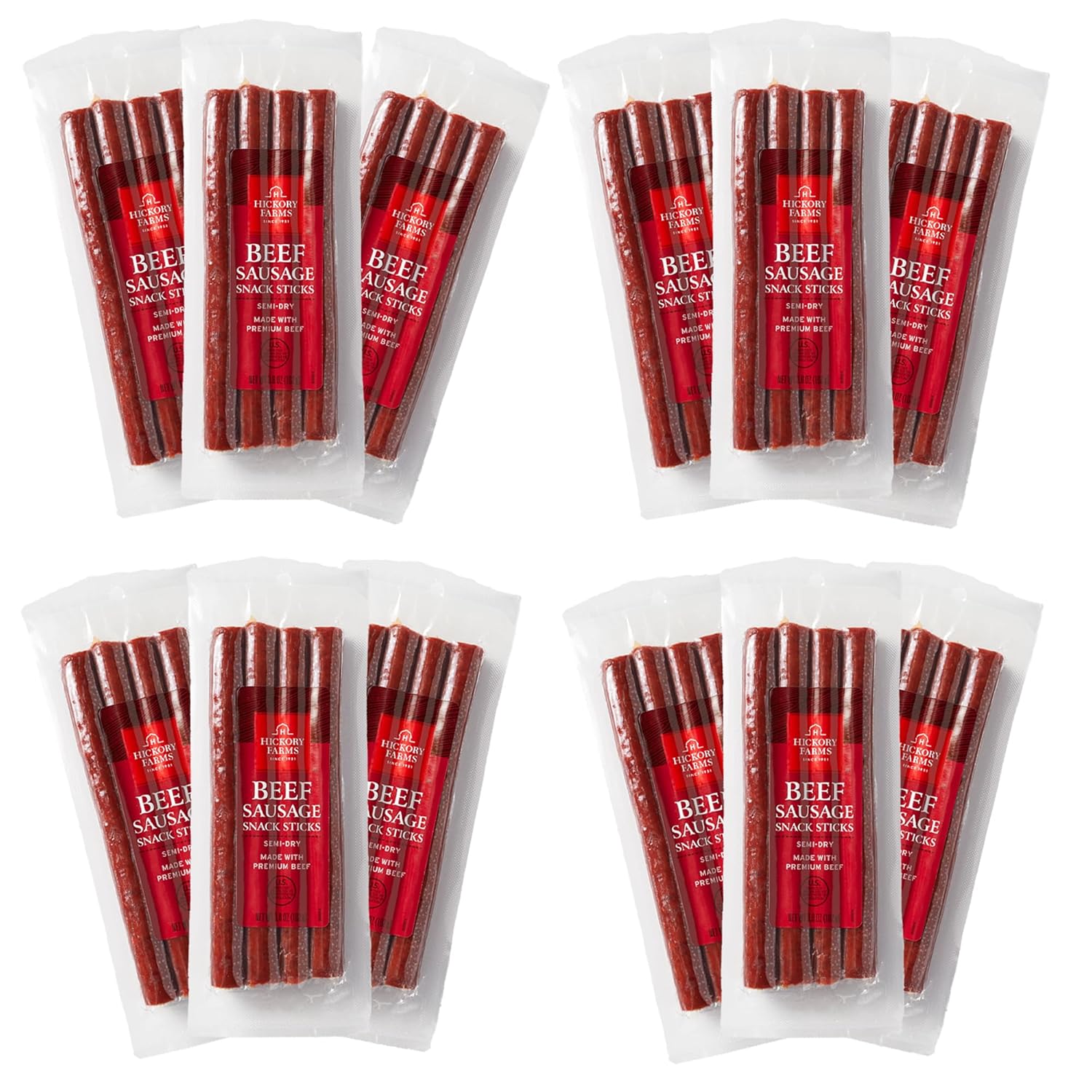 Hickory Farms Beef Sticks 12-Pack: High-Protein Snack Option