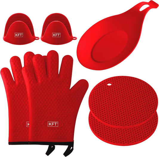 7Pcs Heat Resistant Silicone Kitchen Set - Non-BPA & Durable