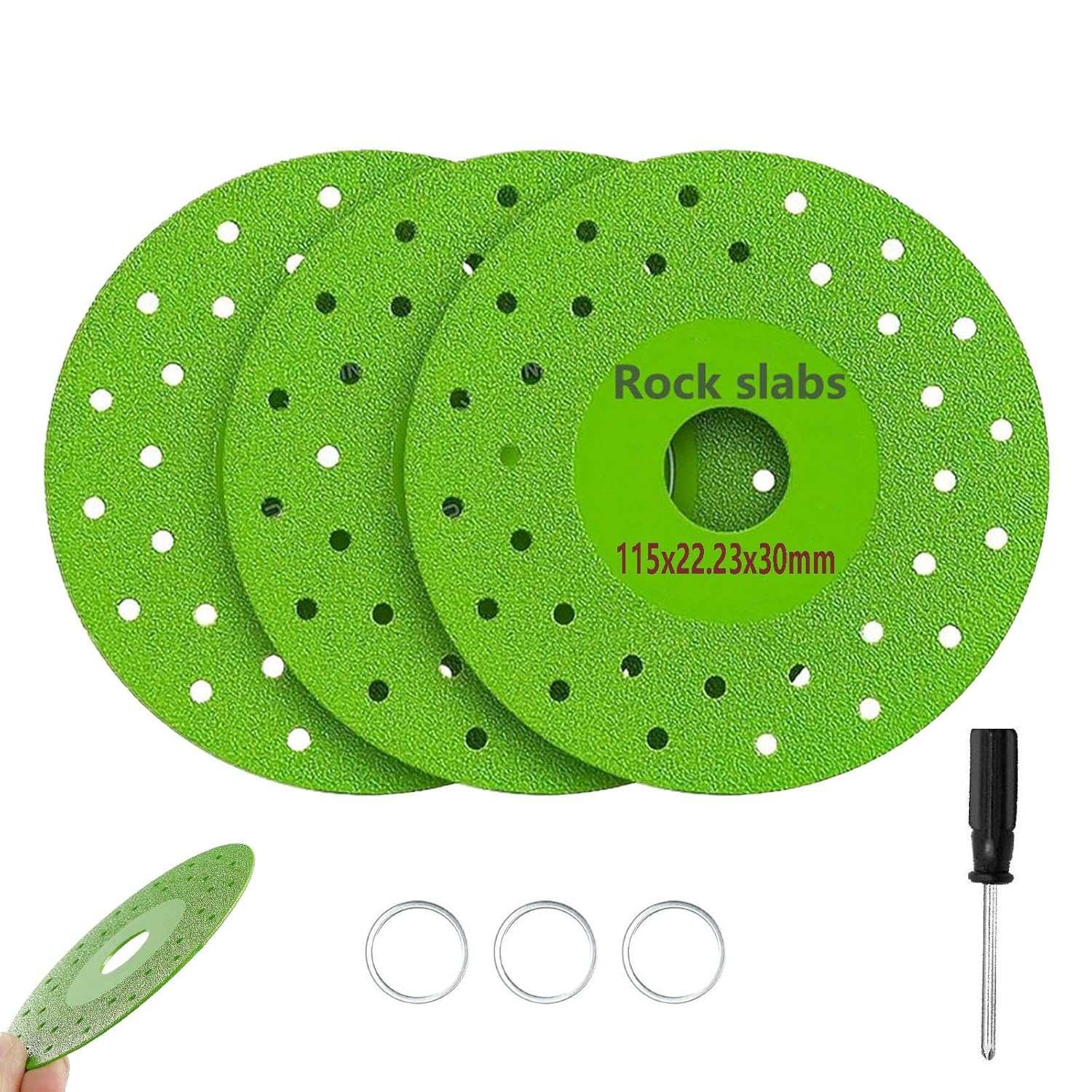 Diamond Chamfered Blades: 3 Pack 4.5in Rock Cutting Discs