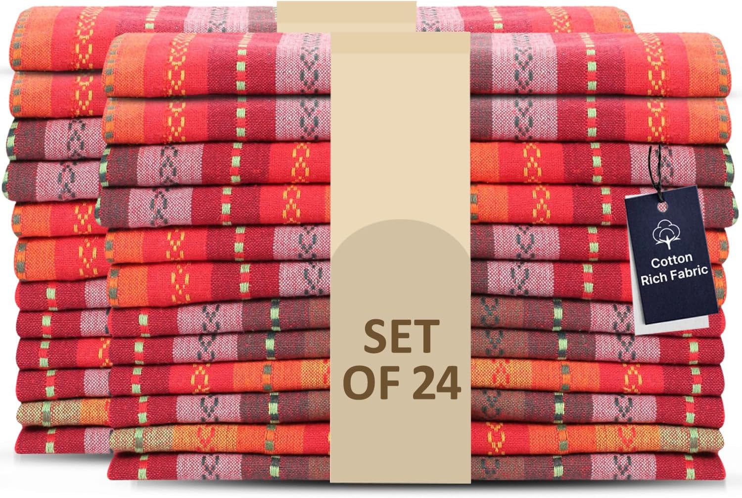 Cotton Rich Cloth Salsa Napkin Set of 24 for Elegant Dining