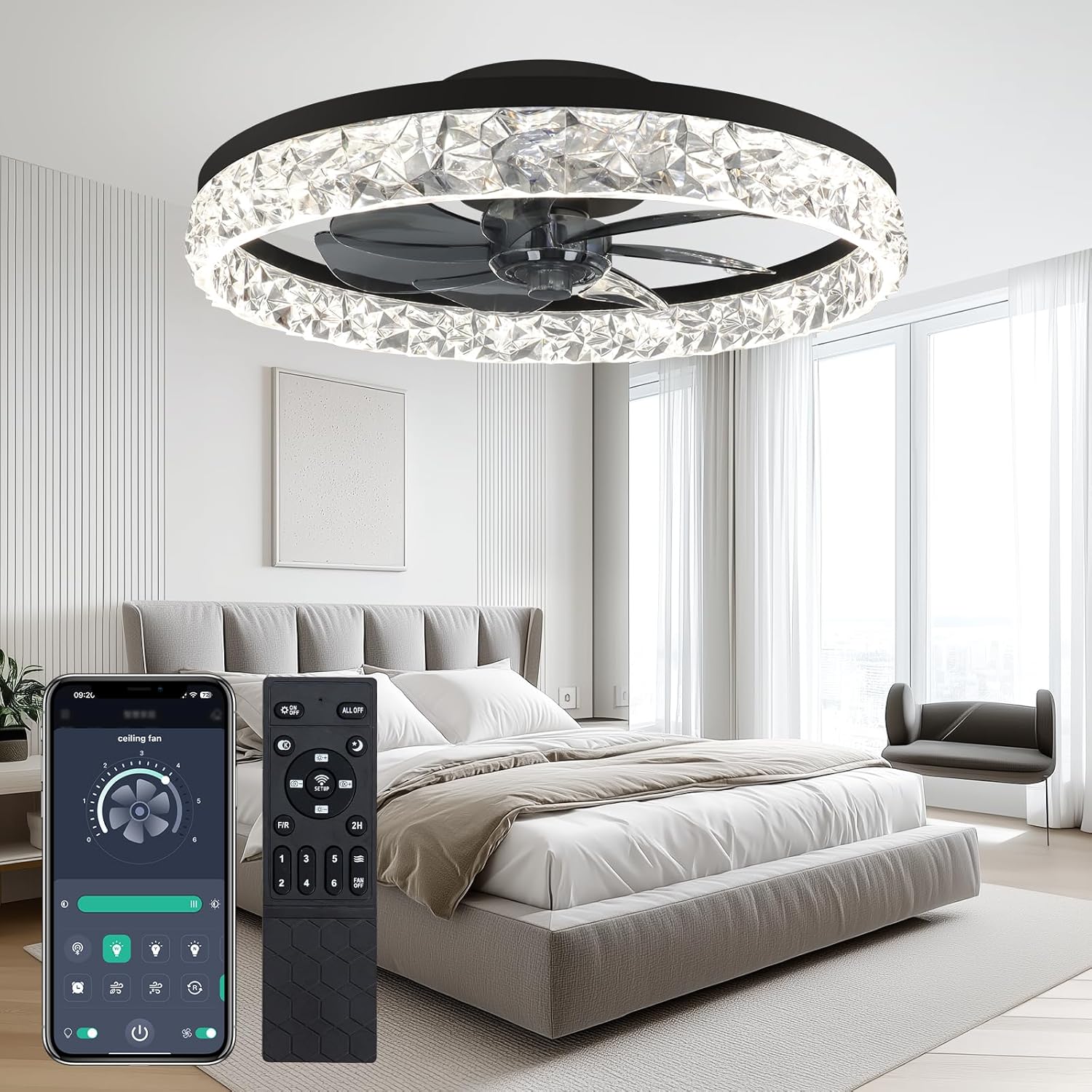 Ceiling Fans with Lights for Bedroom, Living Room & Kitchen