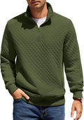 COOFANDY Mens Quarter Zip Pullover Quilted Sweatshirt - Cozy Layering