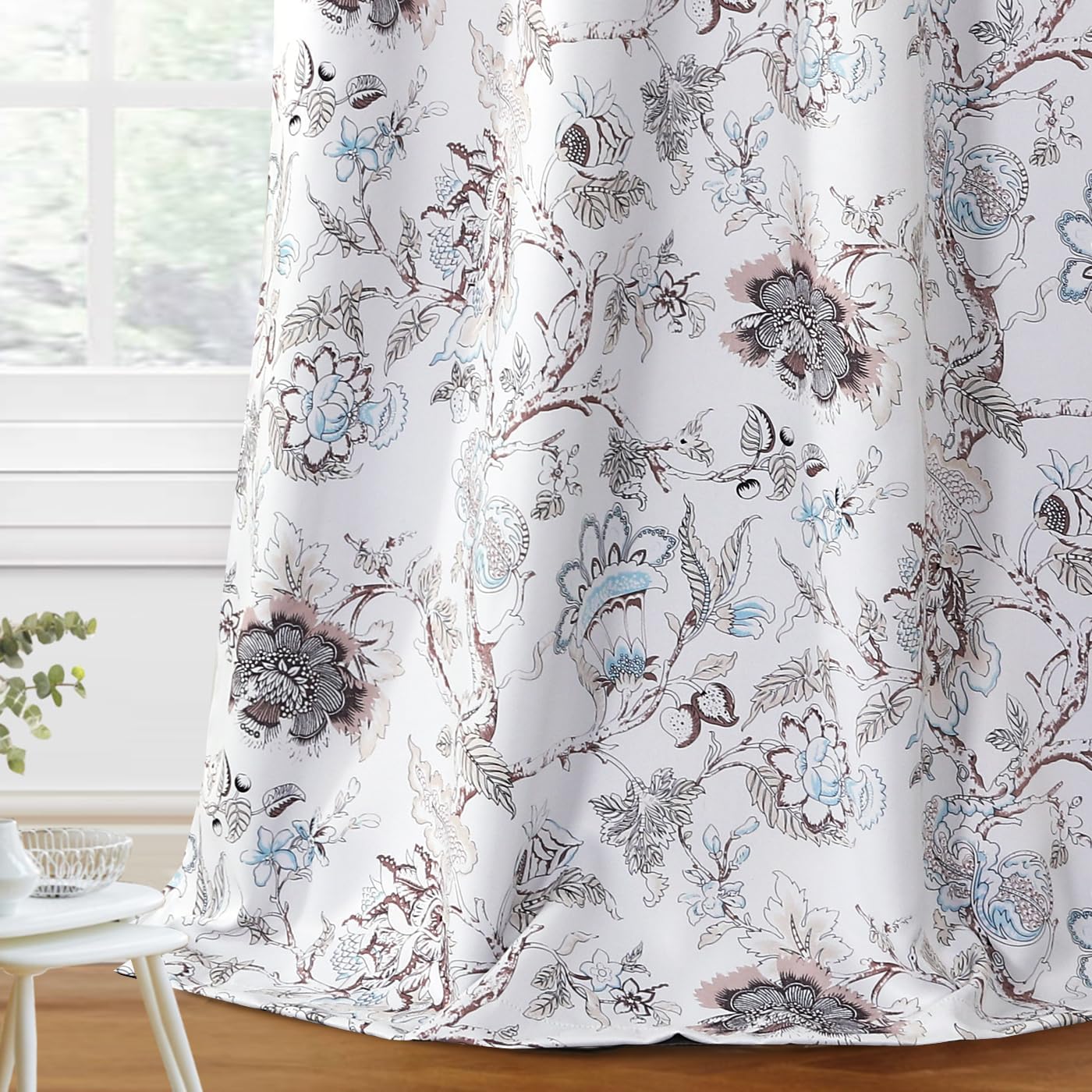 H.VERSAILTEX Blackout Curtains 96 Inch Length Floral Print Set